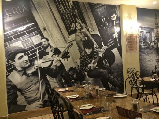 A long table set inside Catalano's Vic Park before the pasta night guests arrived