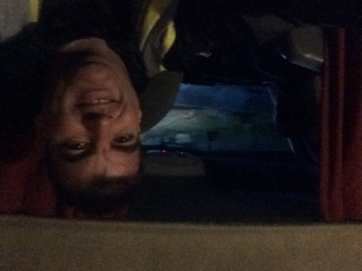 Gary in the campervan at the end of Day 1
