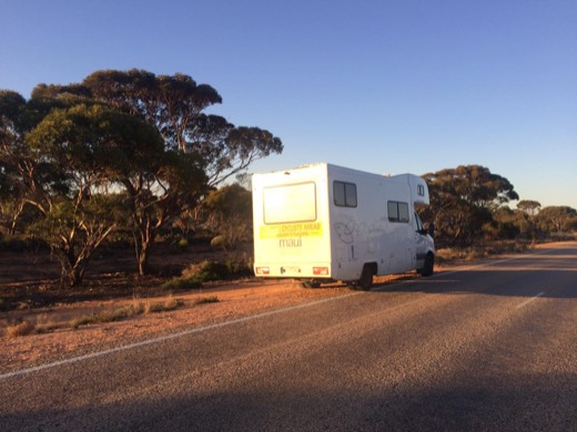 Ride With No Limits support camper at a rest area