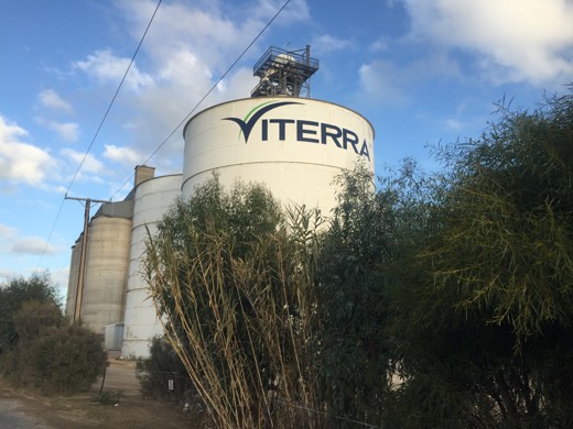 Viterra grain silos beside the highway in South Australia