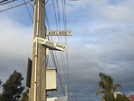 Adelaide Street road sign in suburban Melbourne
