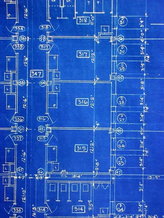 A blue architectural blueprint, the original image used on the world domination masterplan post